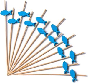 Cocktail Toothpicks 100 Counts Cocktail Picks Handmade Natural Bamboo Cocktail Sticks Eco-Friendly Appetizer Skewers for Cocktail Appetizers Frui